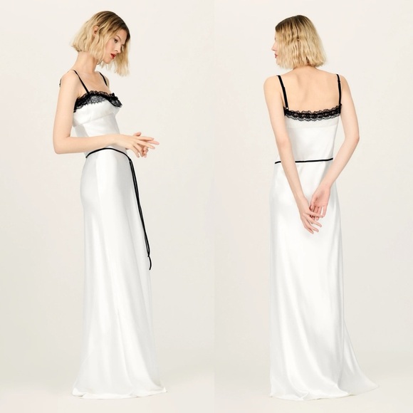 Reformation x Brock Collection Nottingham Silk Maxi Dress Ivory NEW with tags - Picture 1 of 10